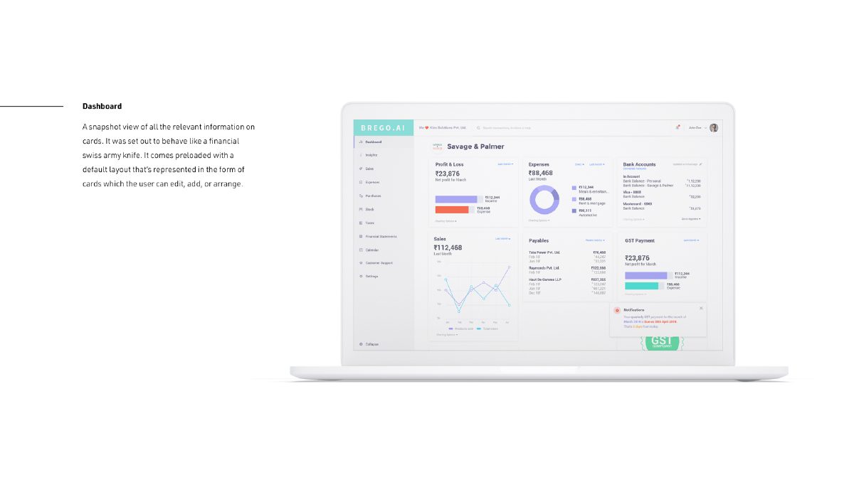 Brego fintech app design