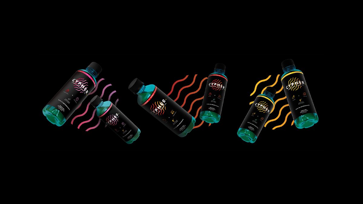 Cypher energy-drink branding and packaging
