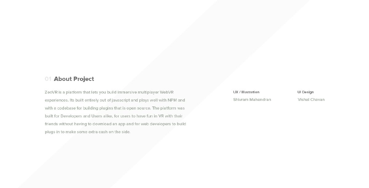 Zeo VR WebVR platform design